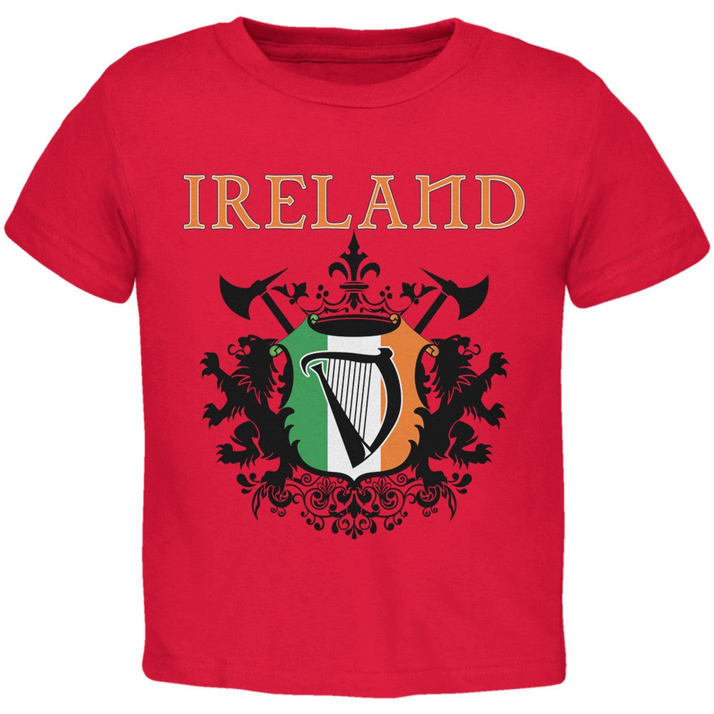 St. Patricks Day - Heraldic Irish Harp Red Toddler T-Shirt Toddler T-Shirts Old Glory 2T Red
