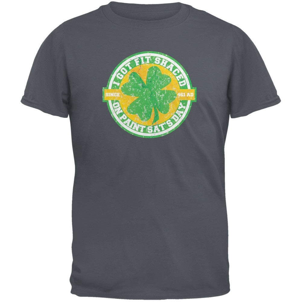 St. Patricks Day - Fit Shaced Funny Charcoal Grey Adult T-Shirt Men's T-Shirts Old Glory 2XL Grey