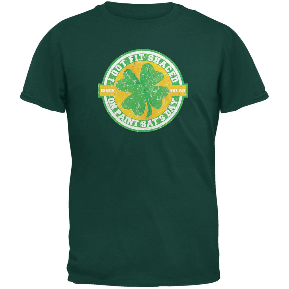 St. Patricks Day - Fit Shaced Funny Forest Green Adult T-Shirt Men's T-Shirts Old Glory 2XL Green