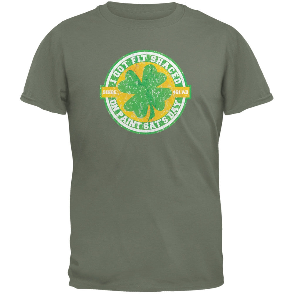 St. Patricks Day - Fit Shaced Funny Military Green Adult T-Shirt Men's T-Shirts Old Glory 2XL Green