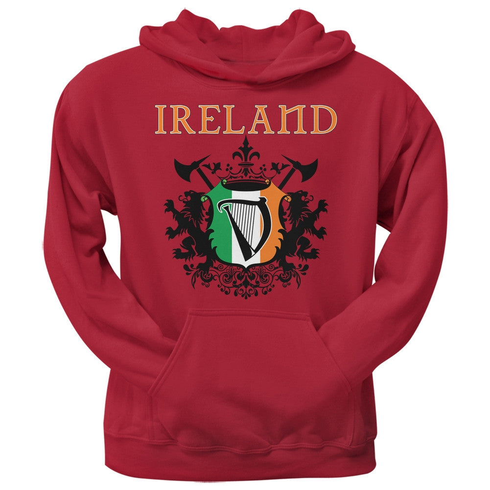 St. Patricks Day - Heraldic Irish Harp Red Adult Hoodie Men's Hoodies Old Glory 2XL Red