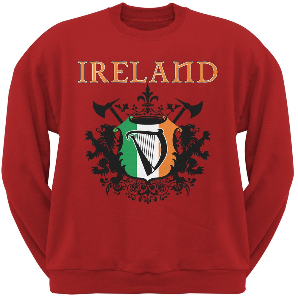 St. Patricks Day - Heraldic Irish Harp Red Adult Sweatshirt Men's Sweatshirts Old Glory 2XL Red