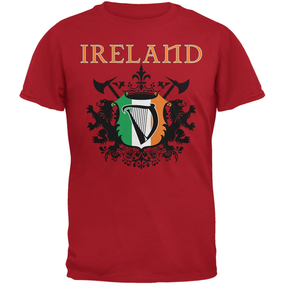 St. Patricks Day - Heraldic Irish Harp Red Adult T-Shirt Men's T-Shirts Old Glory 2XL Red