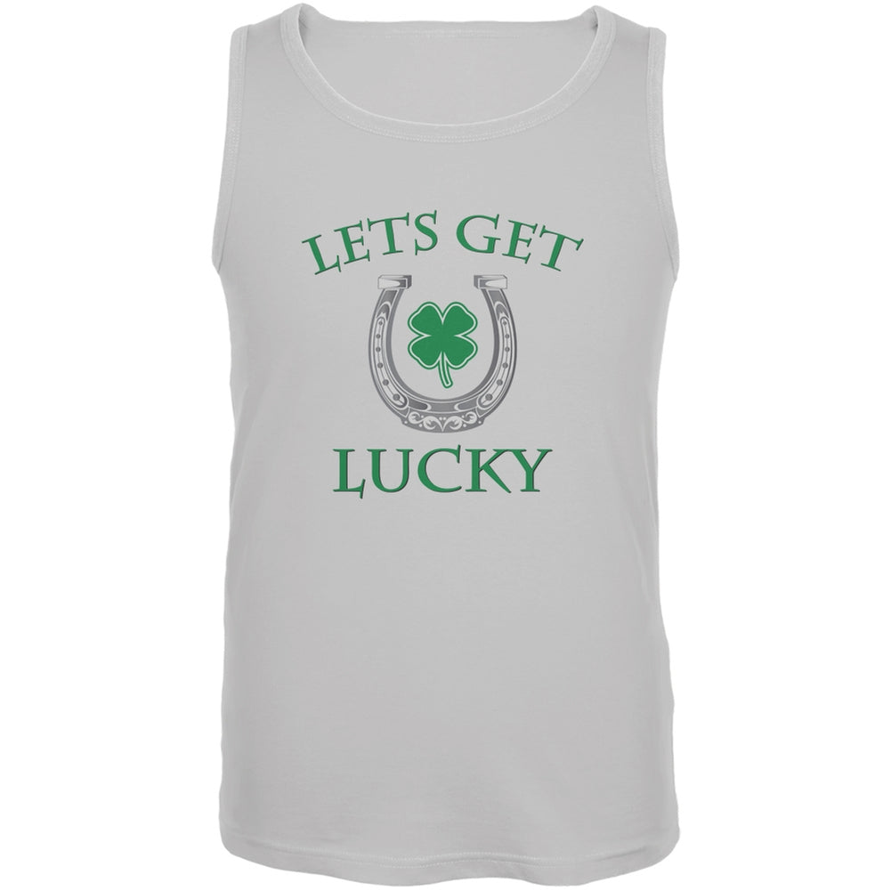 St. Patricks Day - Lets Get Lucky White Adult Tank Top Men's Tank Tops Old Glory 2XL White
