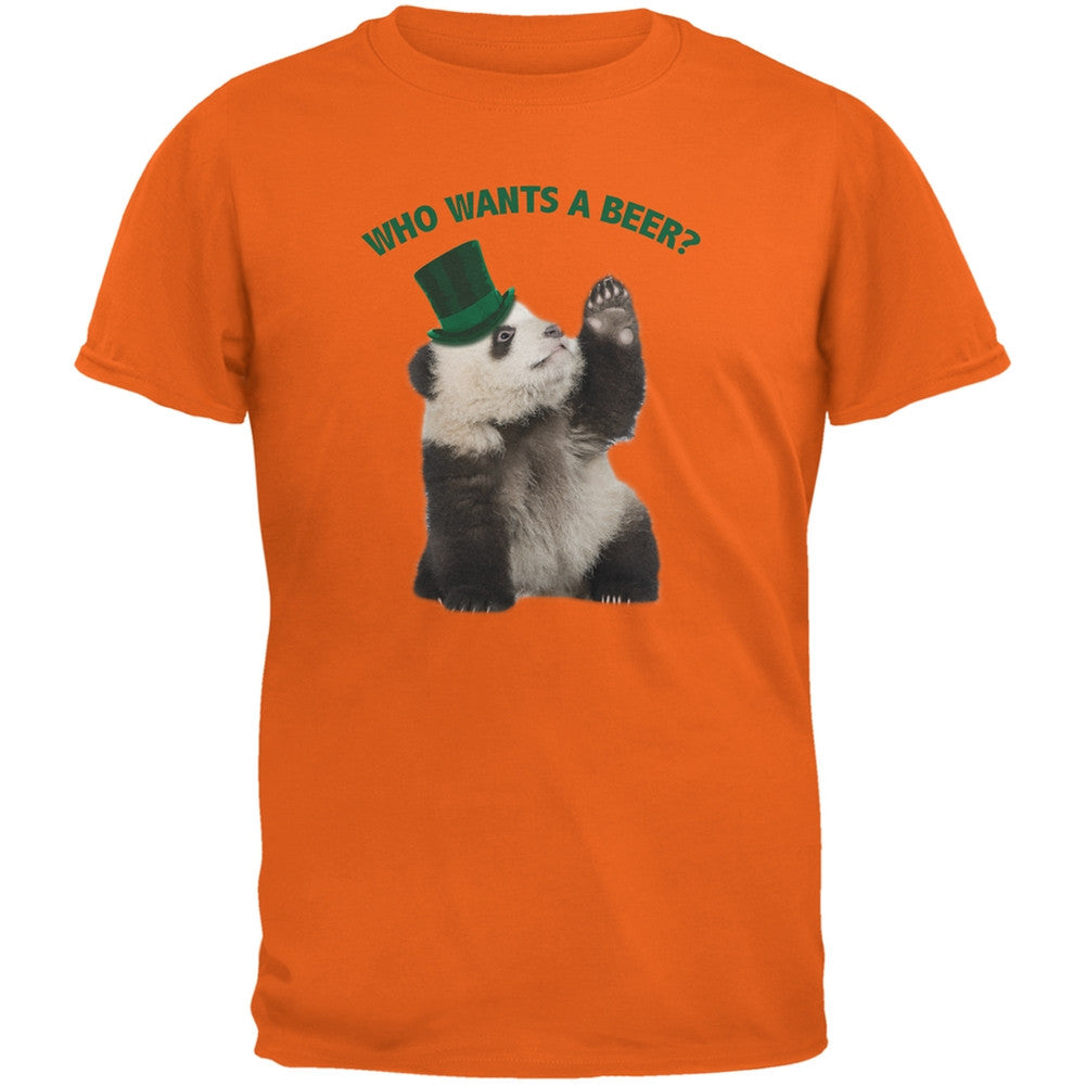 St. Patricks Day - Who Wants A Beer Orange Adult T-Shirt Men's T-Shirts Old Glory 2XL Orange