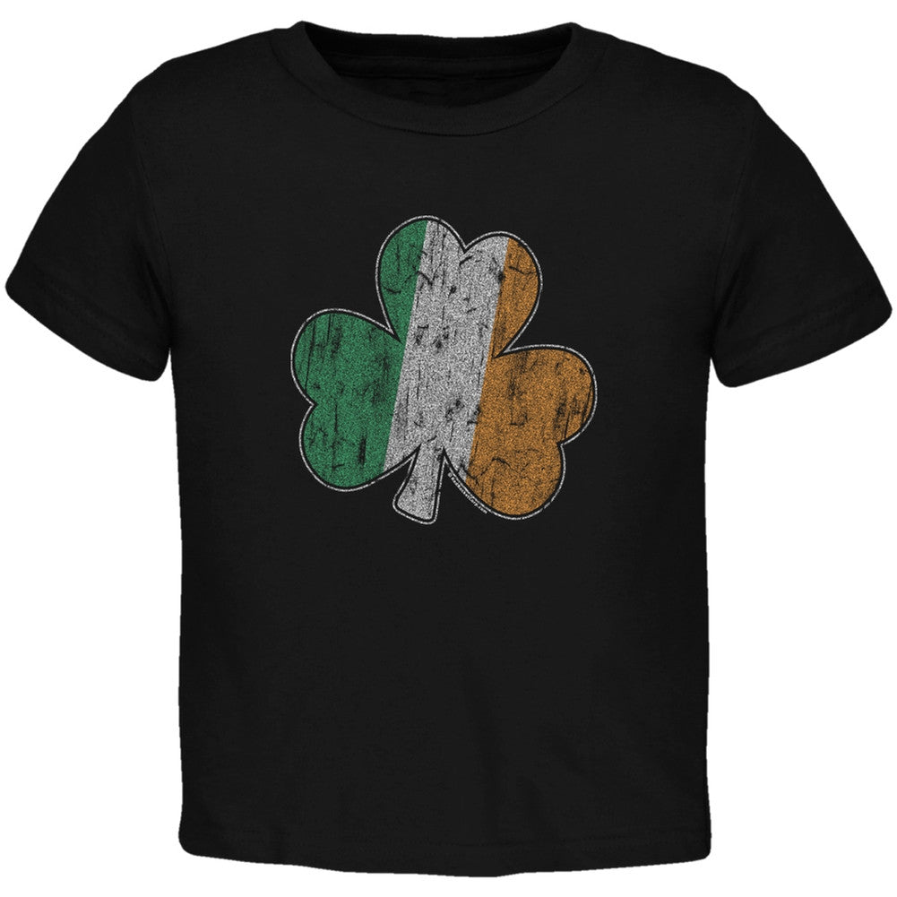 St. Patricks Day - Shamrock Flag Black Toddler T-Shirt Toddler T-Shirts Old Glory 2T Black