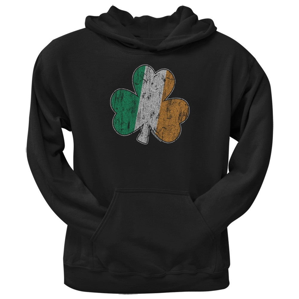 St. Patricks Day - Shamrock Flag Black Adult Hoodie Men's Hoodies Old Glory 2XL Black