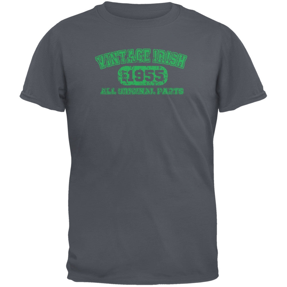 St. Patricks Day - Vintage Irish 1955 Charcoal Grey Adult T-Shirt Men's T-Shirts Old Glory 2XL Grey