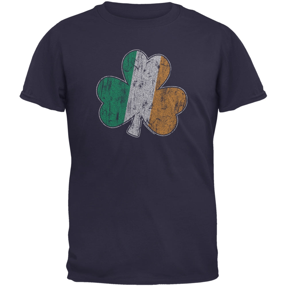 St. Patricks Day - Shamrock Flag Navy Youth T-Shirt Youth T-Shirts Old Glory LG Blue
