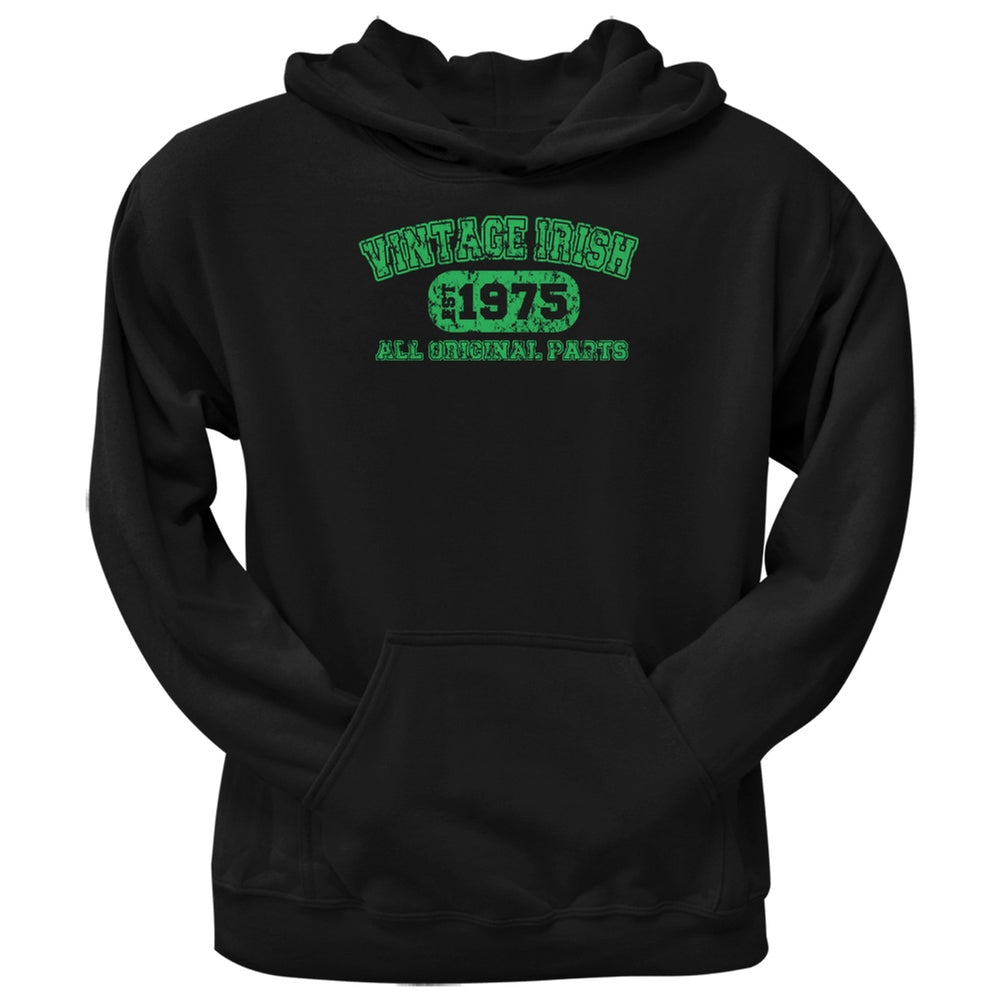 St. Patricks Day -  Vintage Irish 1975 Black Adult Hoodie Men's Hoodies Old Glory 2XL Black