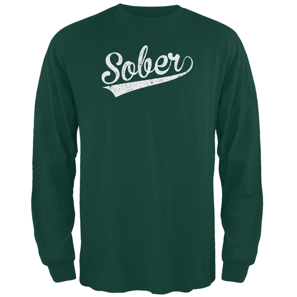 St. Patricks Day - Sober Forest Green Adult Long Sleeve T-Shirt Men's Long Sleeves Old Glory 2XL Green