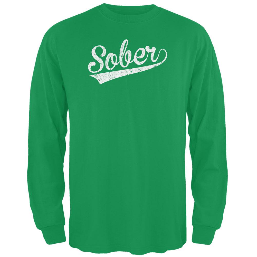 St. Patricks Day - Sober Irish Green Adult Long Sleeve T-Shirt Men's Long Sleeves Old Glory 2XL Green