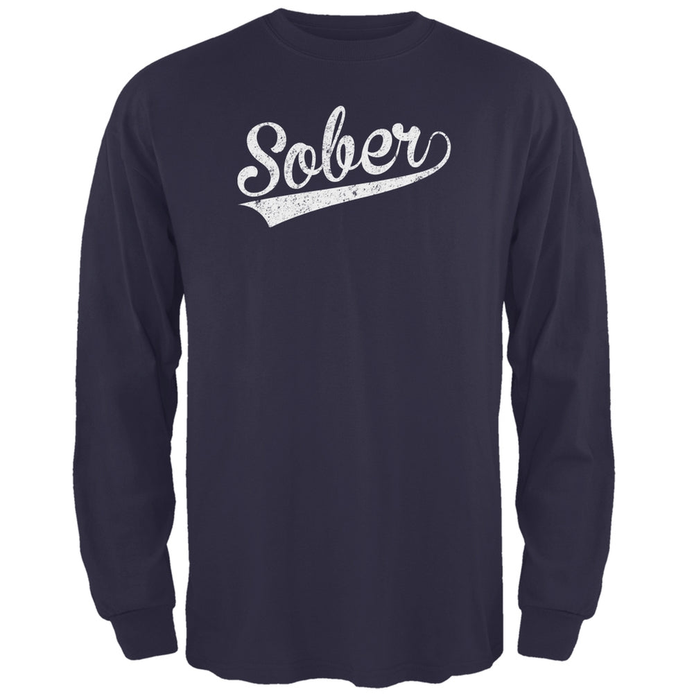 St. Patricks Day - Sober Navy Adult Long Sleeve T-Shirt Men's Long Sleeves Old Glory 2XL Black
