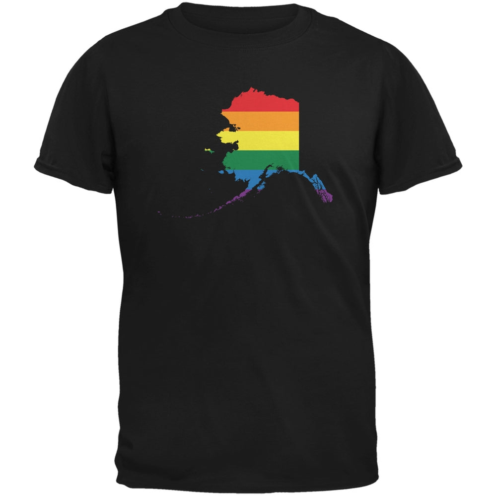 Alaska LGBT Gay Pride Rainbow Black Youth T-Shirt Youth T-Shirts Old Glory LG Black