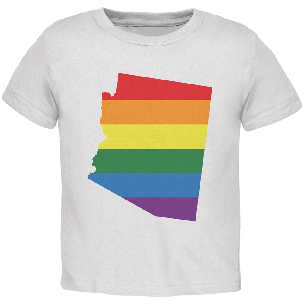 Arizona LGBT Gay Pride Rainbow White Toddler T-Shirt Toddler T-Shirts Old Glory 2T White