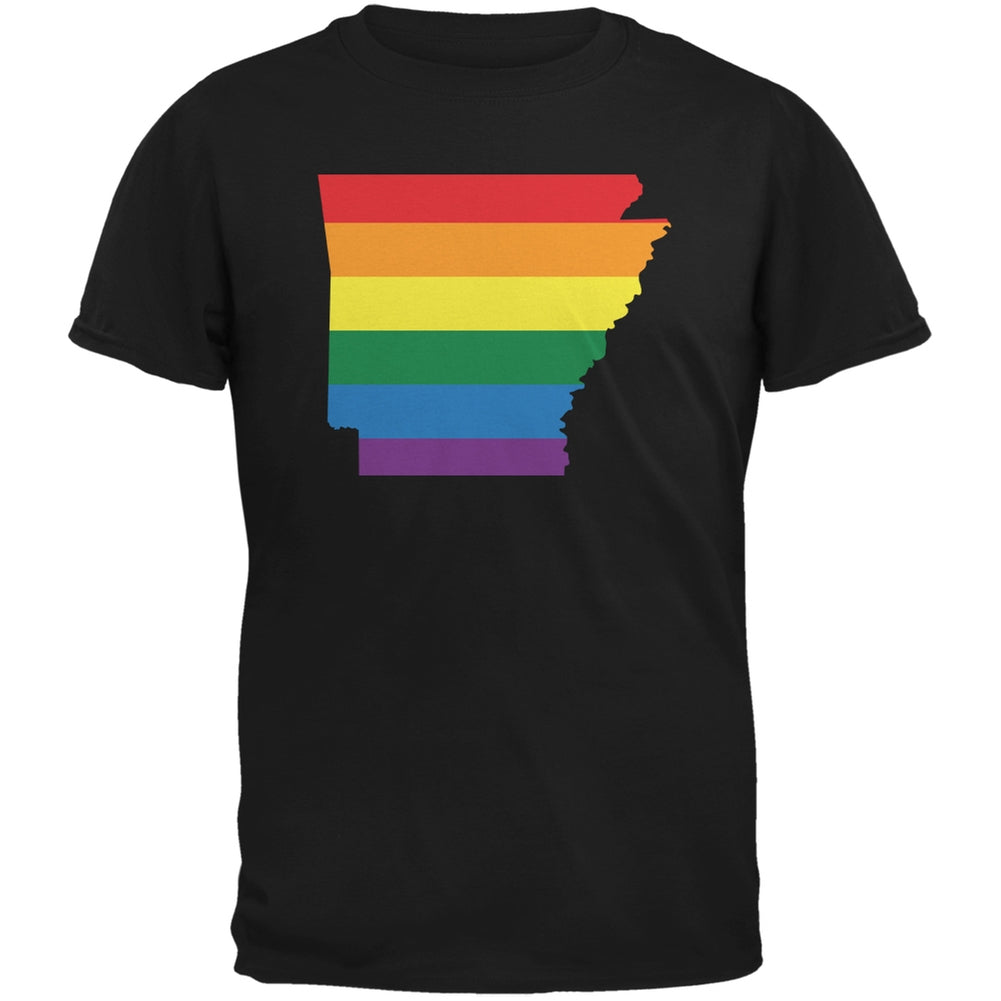Arkansas LGBT Gay Pride Rainbow Black Youth T-Shirt Youth T-Shirts Old Glory LG Black