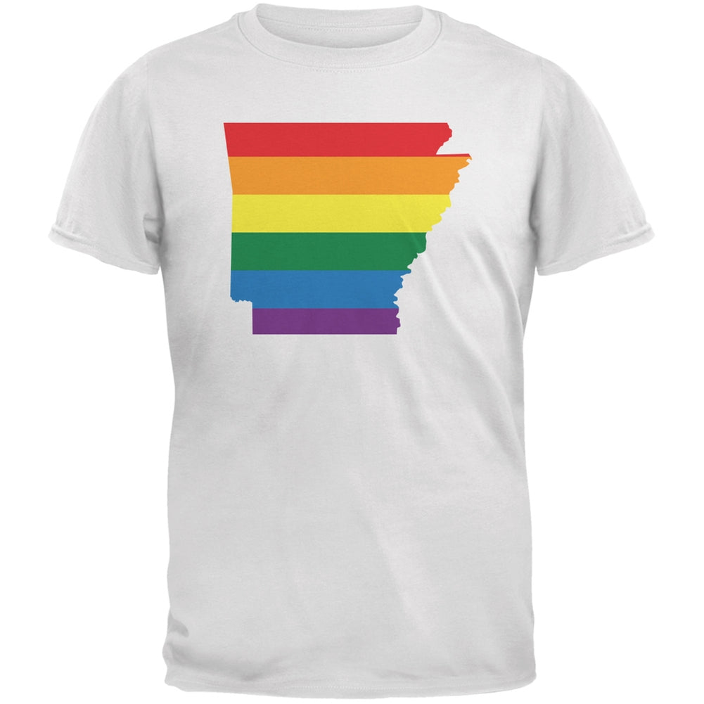 Arkansas LGBT Gay Pride Rainbow White Youth T-Shirt Youth T-Shirts Old Glory LG White