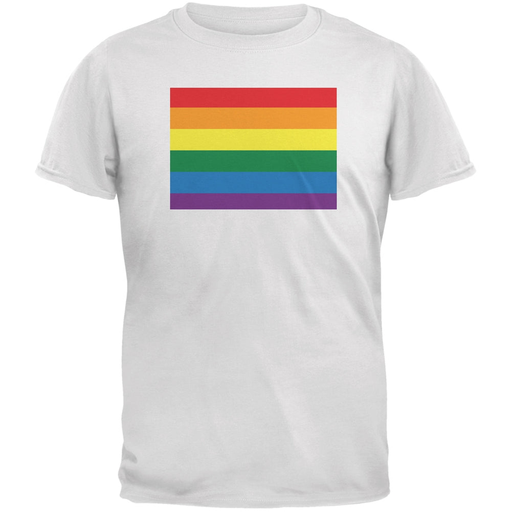 Colorado LGBT Gay Pride Rainbow White Adult T-Shirt Men's T-Shirts Old Glory 2XL White