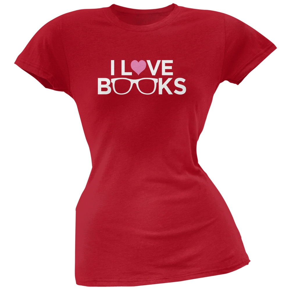 I Love Books Red Soft Juniors T-Shirt Juniors T-Shirts Books/Novels SM Red