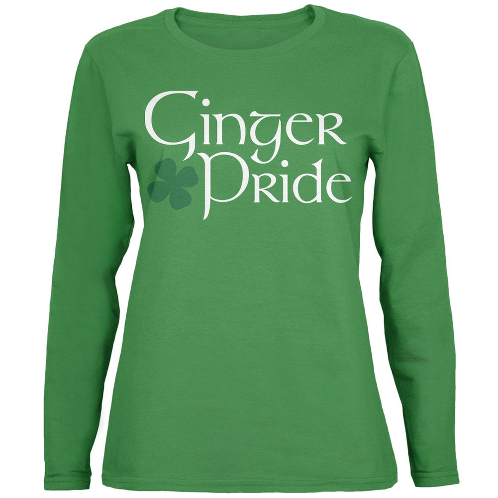 St. Patricks Day - Ginger Pride Green Ladies Long Sleeve T-Shirt Women's Long Sleeves Old Glory