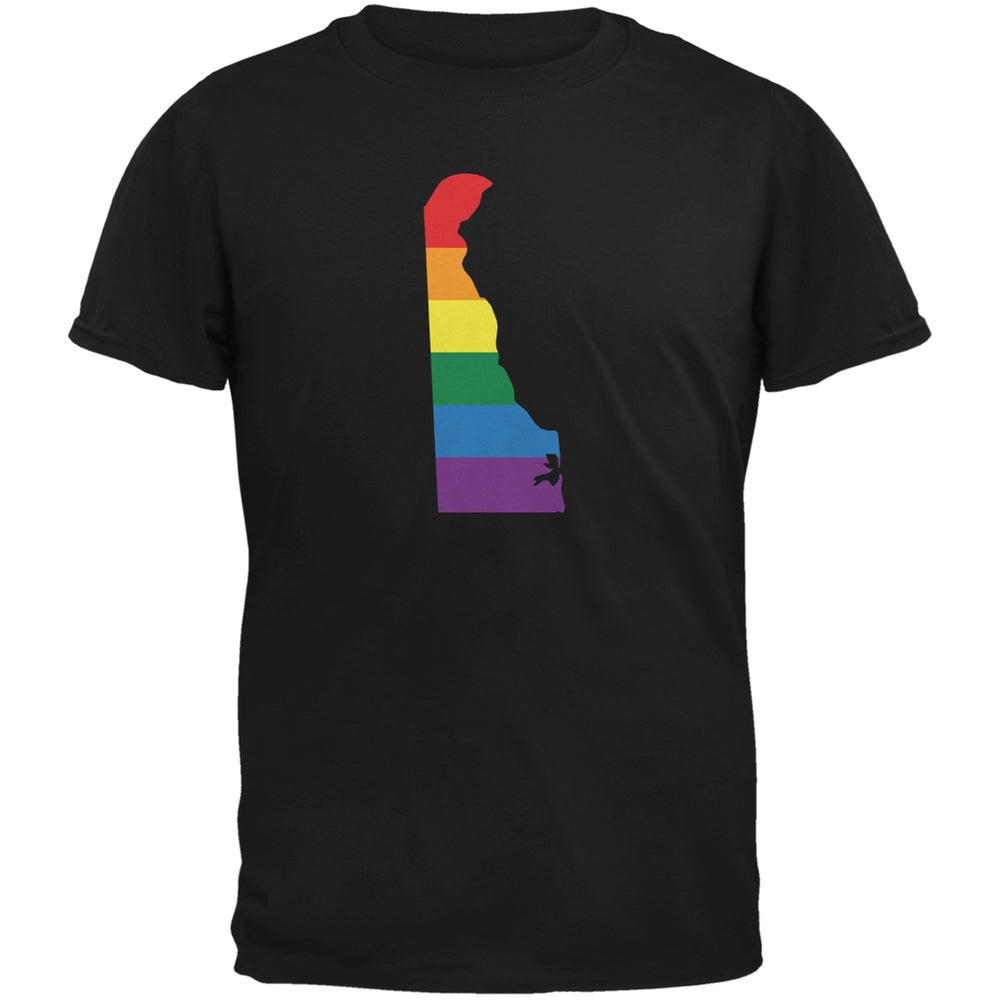Delaware LGBT Gay Pride Rainbow Black Youth T-Shirt Youth T-Shirts Old Glory LG Black