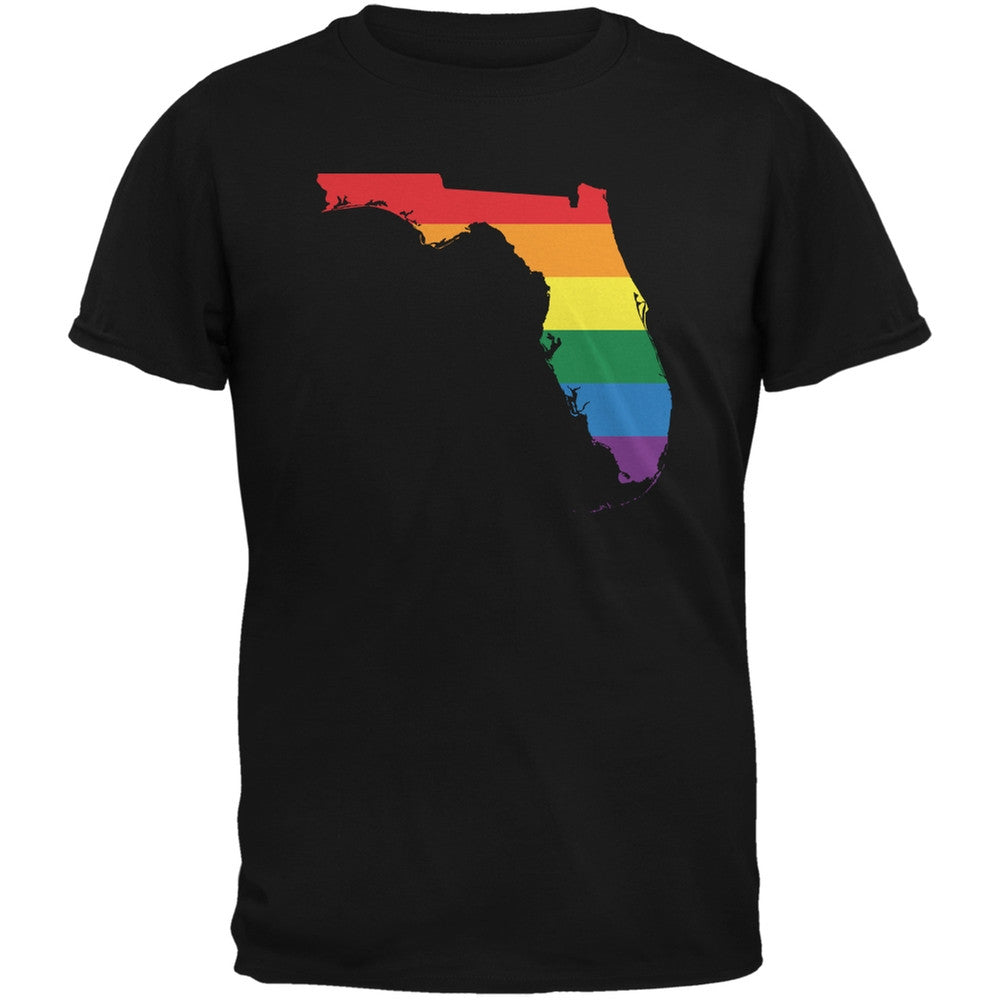 Florida LGBT Gay Pride Rainbow Black Youth T-Shirt Youth T-Shirts Old Glory LG Black