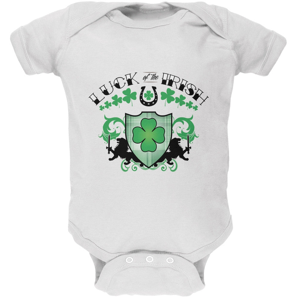 St. Patricks Day - Luck Of The Irish White Soft Baby One Piece Baby One Piece Old Glory 0-3M White