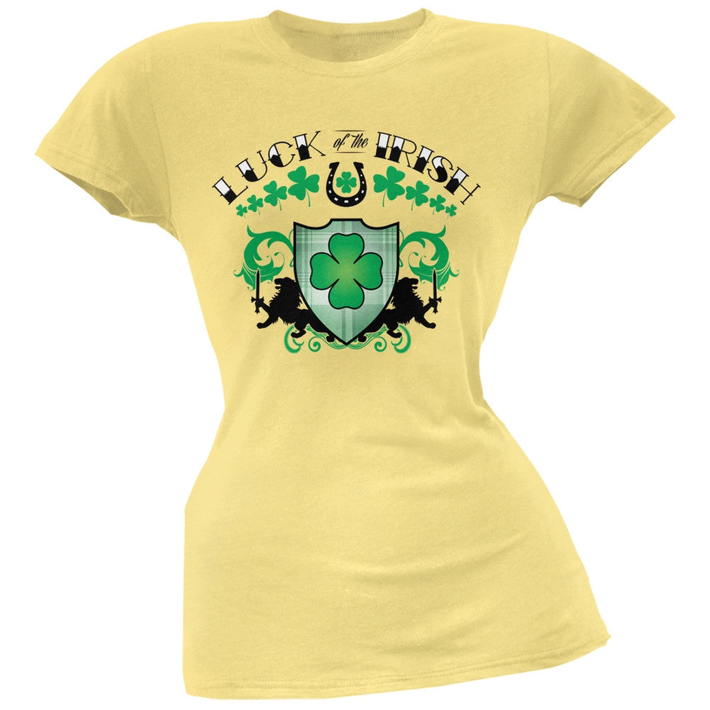 St. Patricks Day - Luck Of The Irish Yellow Soft Juniors T-Shirt Juniors T-Shirts Old Glory 2XL Yellow