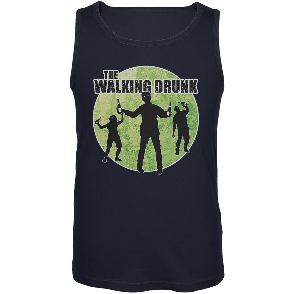 St. Patricks Day - The Walking Drunk Navy Adult Sleeveless Shirt Men's T-Shirts Old Glory 2XL Blue