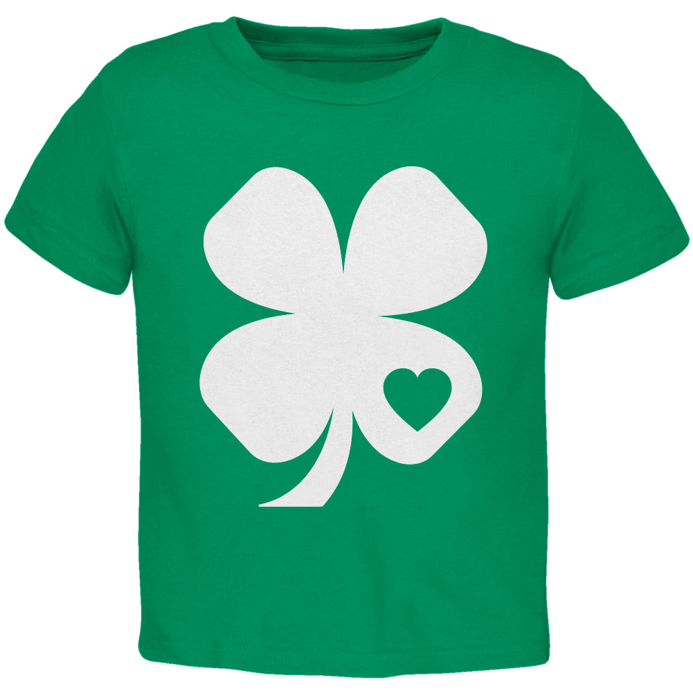 St. Patricks Day - Shamrock Heart Kelly Green Toddler T-Shirt Toddler T-Shirts Old Glory 2T Green