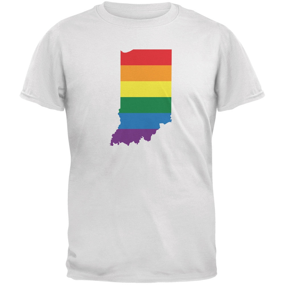 Indiana LGBT Gay Pride Rainbow White Youth T-Shirt Youth T-Shirts Old Glory LG White