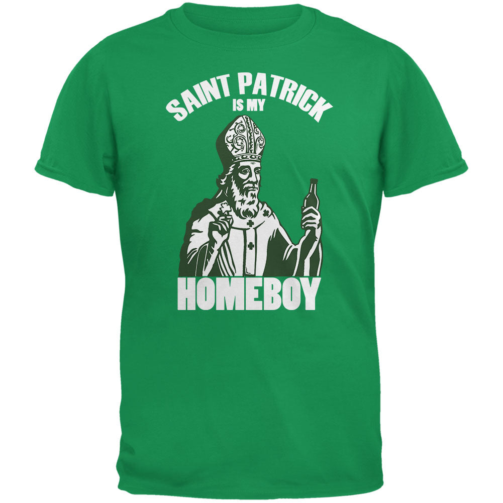 St. Patricks Day - St Patrick Is My Homeboy Irish Green Adult T-Shirt Men's T-Shirts Old Glory 2XL Green