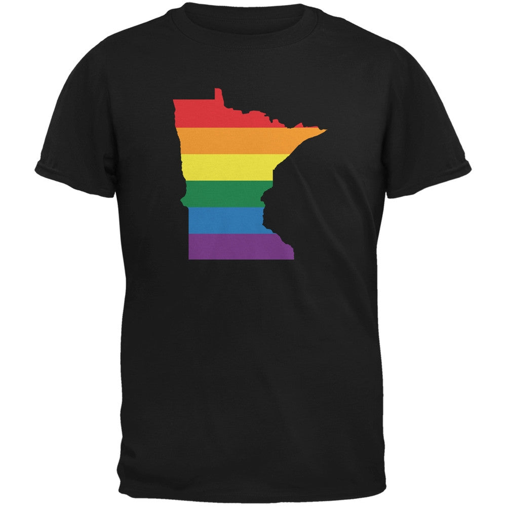 Minnesota LGBT Gay Pride Rainbow Black Youth T-Shirt Youth T-Shirts Old Glory LG Black