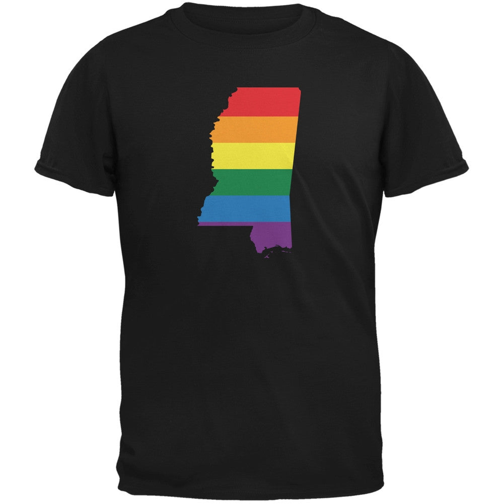 Mississippi LGBT Gay Pride Rainbow Black Youth T-Shirt Youth T-Shirts Old Glory LG Black
