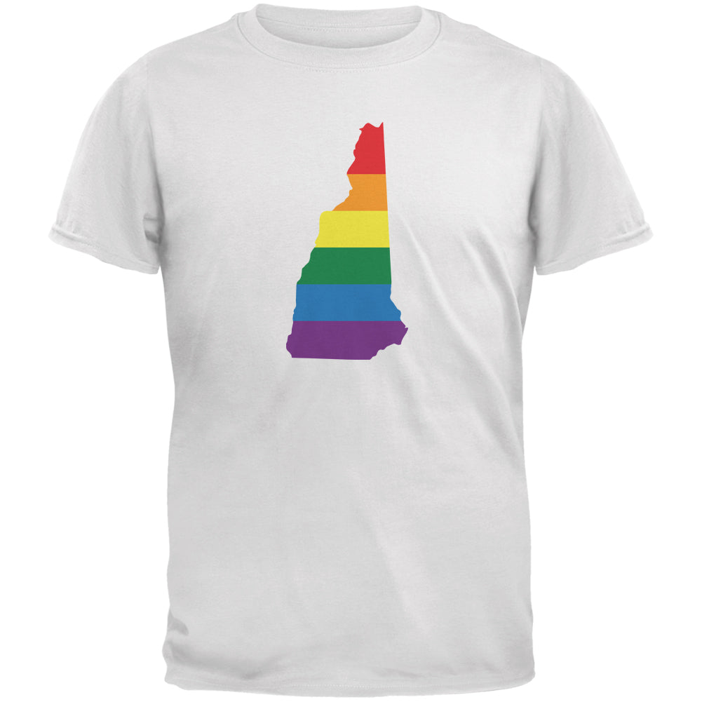 New Hampshire LGBT Gay Pride Rainbow White Youth T-Shirt Youth T-Shirts LGBT YLG White