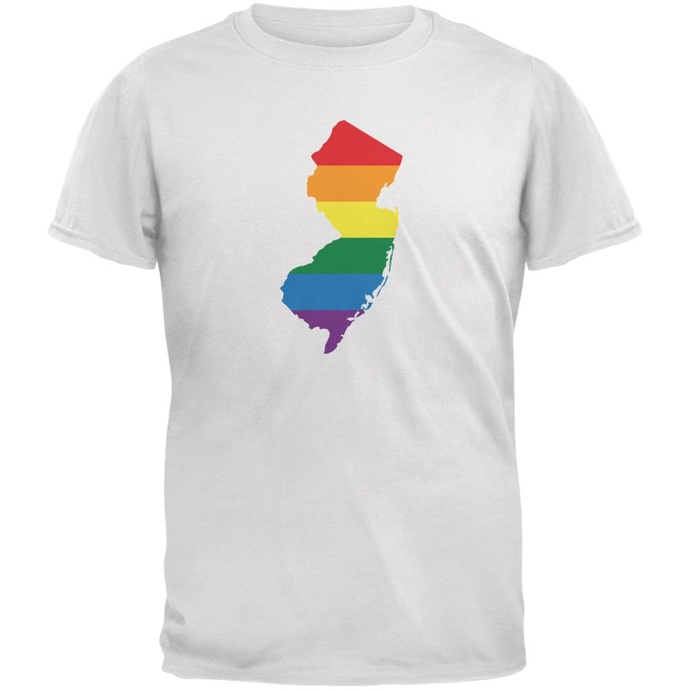 New Jersey LGBT Gay Pride Rainbow White Youth T-Shirt Youth T-Shirts Old Glory LG White
