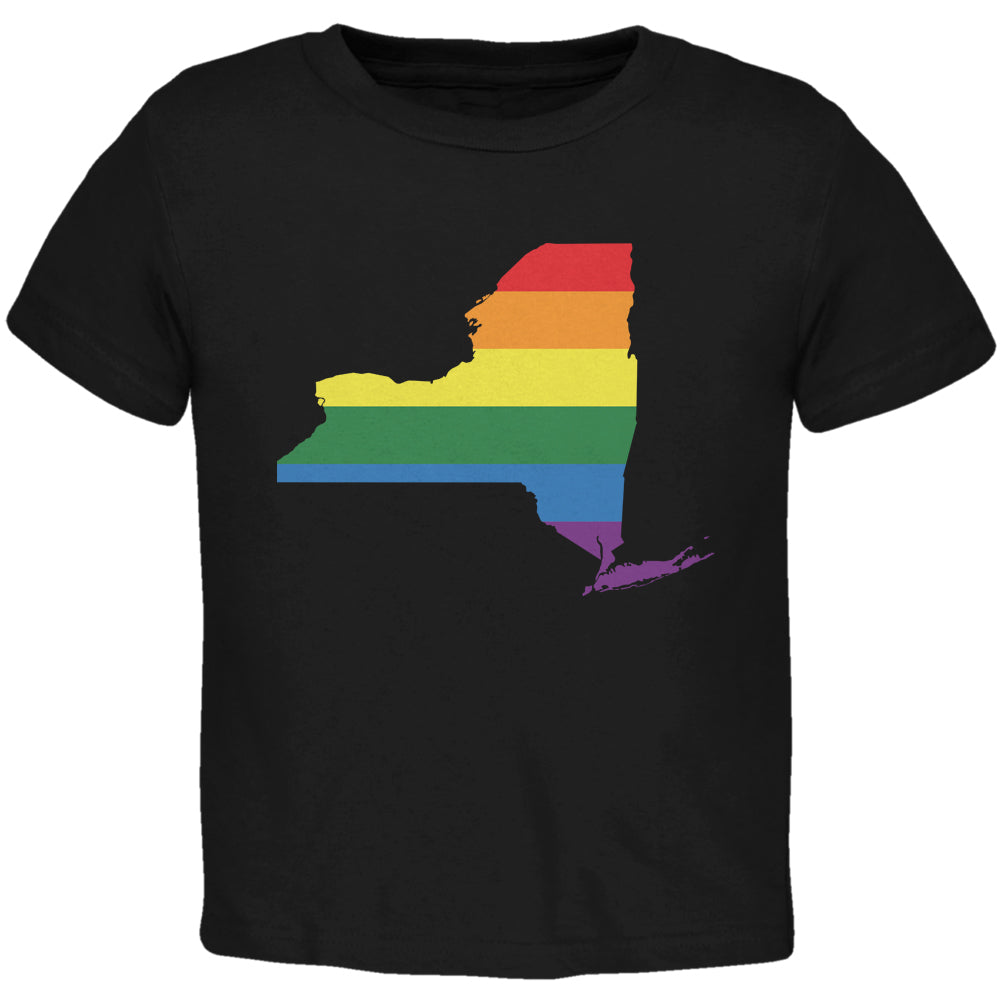 New York LGBT Gay Pride Rainbow Black Toddler T-Shirt Toddler T-Shirts LGBT 2T Black