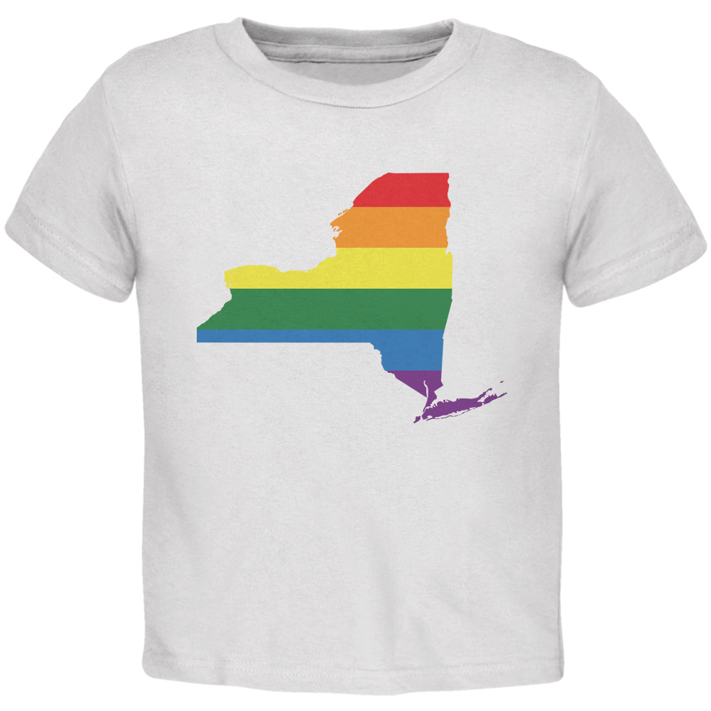 New York LGBT Gay Pride Rainbow White Toddler T-Shirt Toddler T-Shirts LGBT 2T White