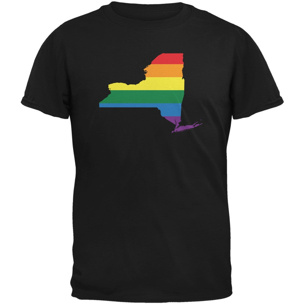 New York LGBT Gay Pride Rainbow Black Youth T-Shirt Youth T-Shirts Old Glory LG Black