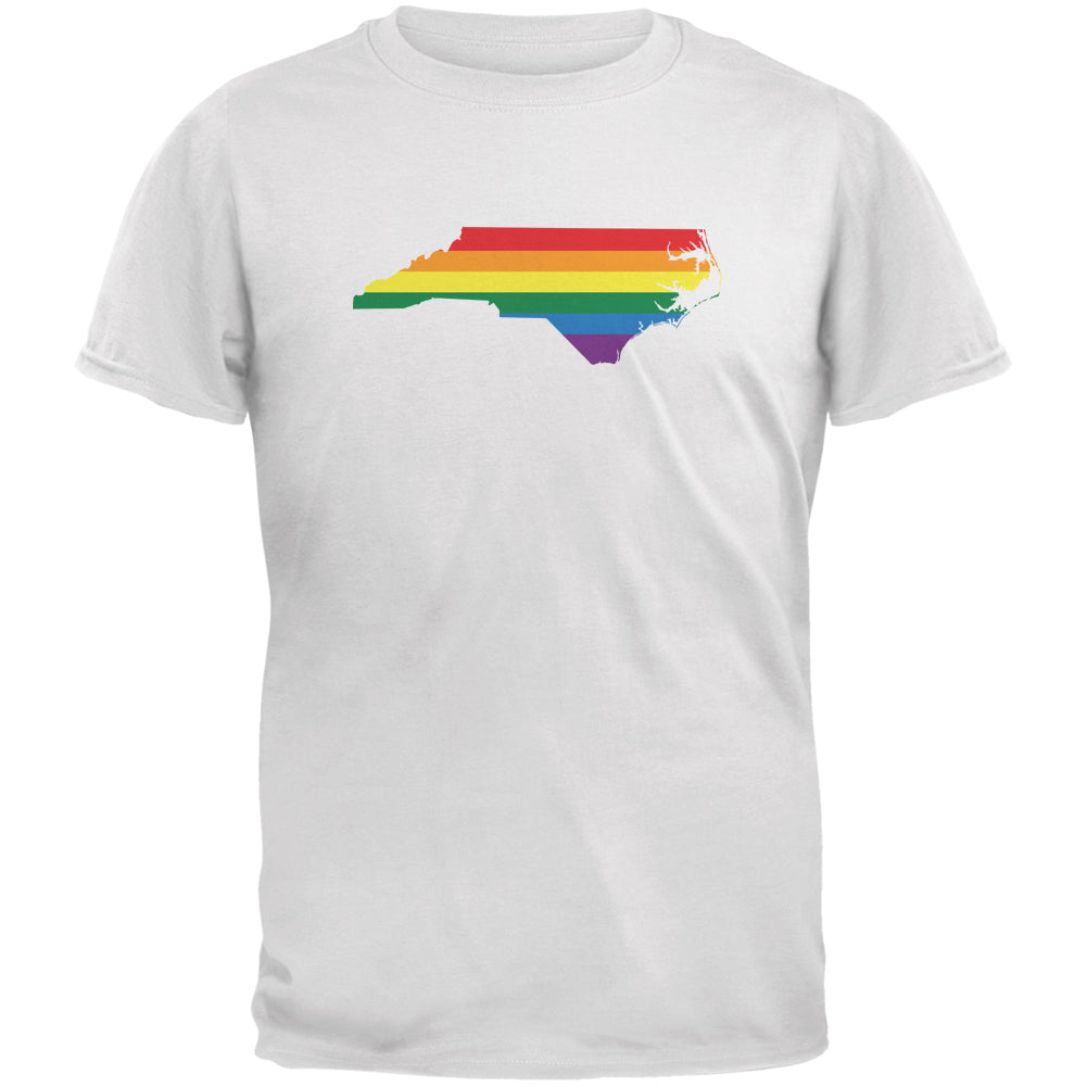 North Carolina LGBT Gay Pride Rainbow White Youth T-Shirt Youth T-Shirts LGBT YLG White