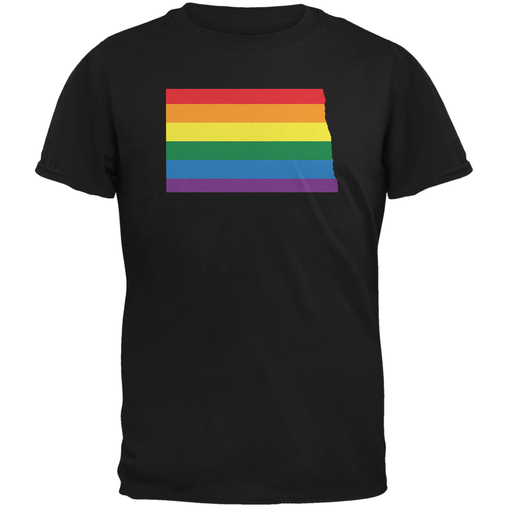 North Dakota LGBT Gay Pride Rainbow Black Youth T-Shirt Youth T-Shirts LGBT YLG Black