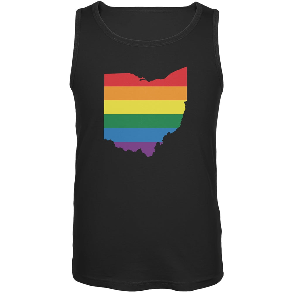 Ohio LGBT Gay Pride Rainbow Black Adult Tank Top Men's Tank Tops Old Glory 2XL Black