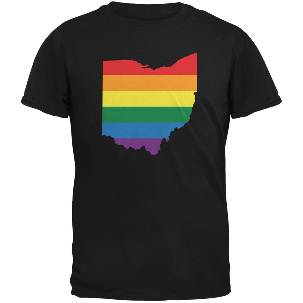 Ohio LGBT Gay Pride Rainbow Black Youth T-Shirt Youth T-Shirts Old Glory LG Black
