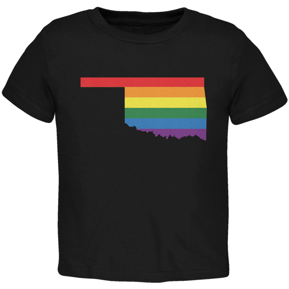 Oklahoma LGBT Gay Pride Rainbow Black Toddler T-Shirt Toddler T-Shirts LGBT 2T Black