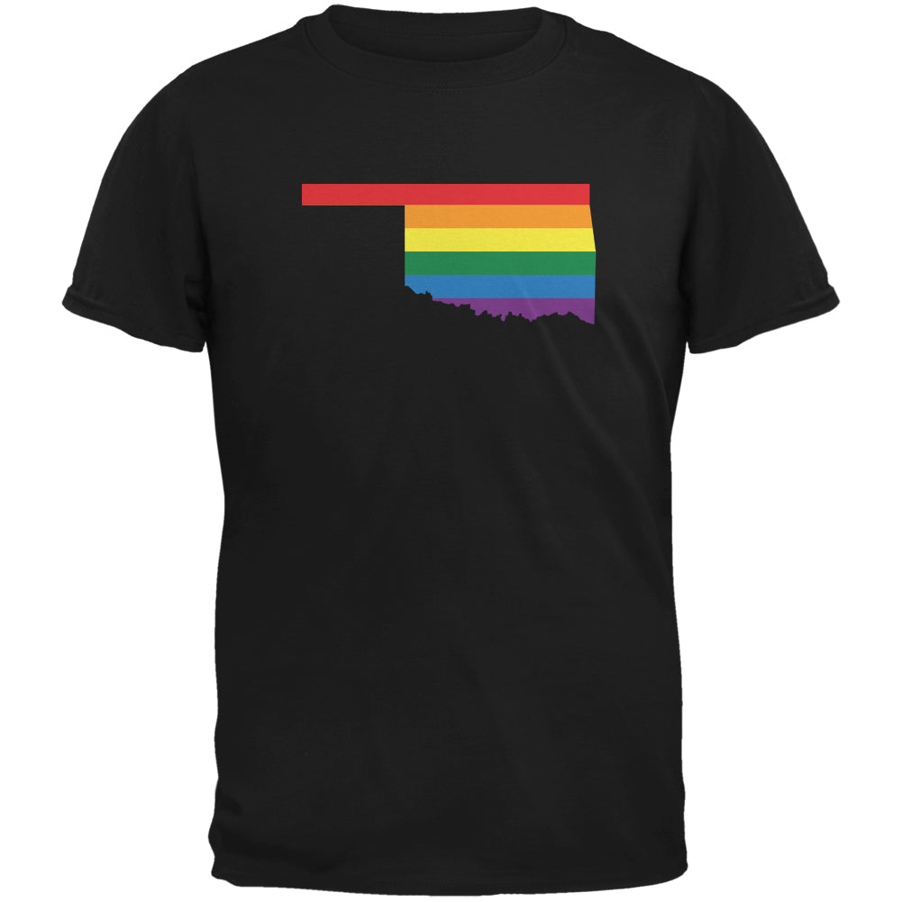 Oklahoma LGBT Gay Pride Rainbow Black Adult T-Shirt Men's T-Shirts LGBT 2XL Black