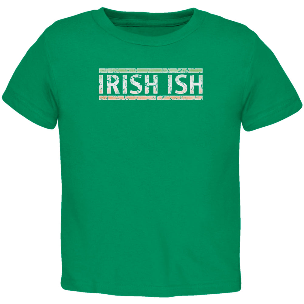 St Patricks Day - Irish Ish Funny Kelly Green Toddler T-Shirt Toddler T-Shirts Old Glory 2T Green