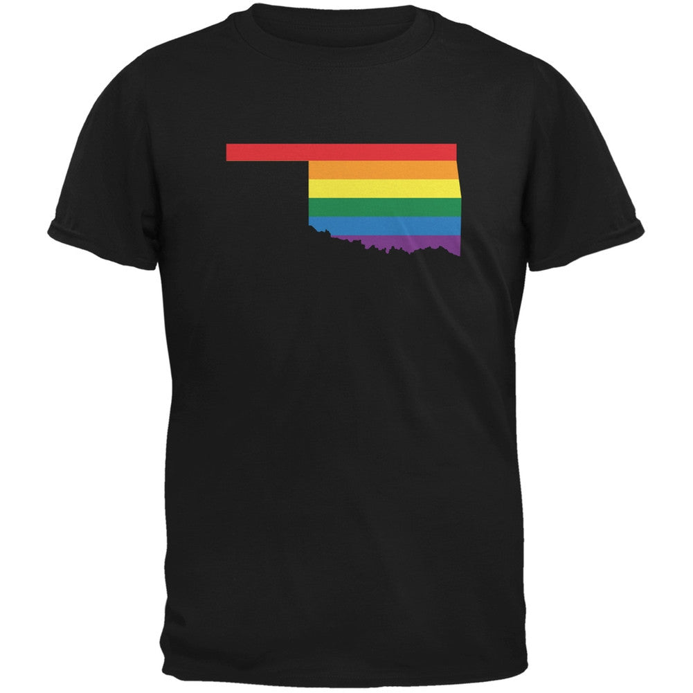 Oklahoma LGBT Gay Pride Rainbow Black Youth T-Shirt Youth T-Shirts Old Glory LG Black