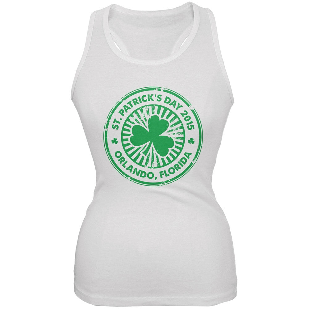 St. Patrick's Day - Orlando FL White Juniors Soft Tank Top Juniors T-Shirts Old Glory 2XL White