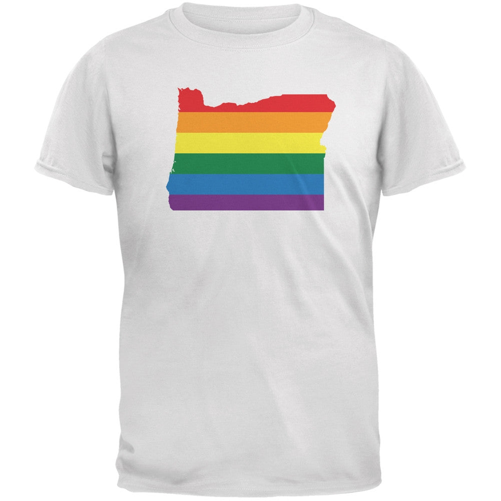 Oregon LGBT Gay Pride Rainbow White Youth T-Shirt Youth T-Shirts Old Glory LG White