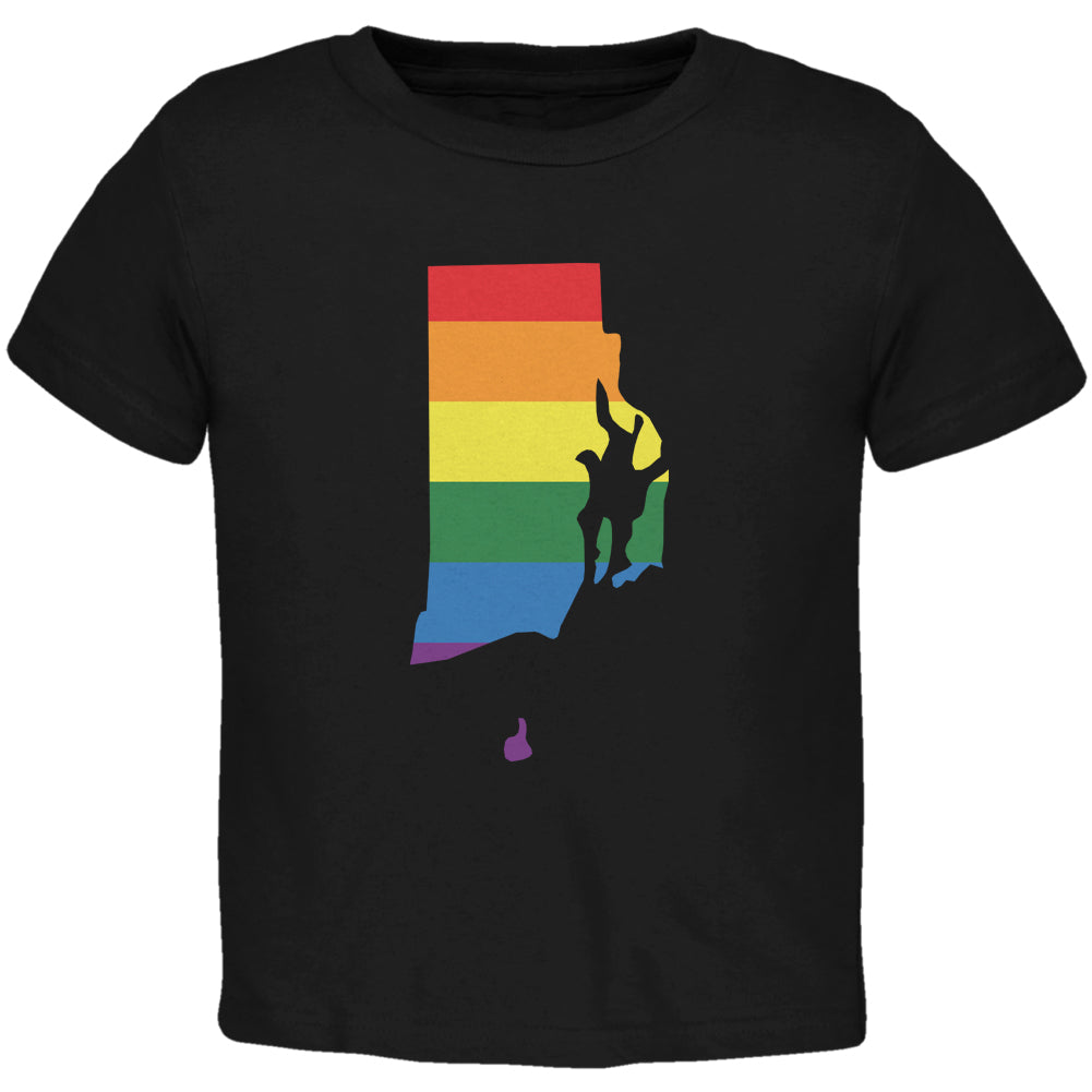 Rhode Island LGBT Gay Pride Rainbow Black Toddler T-Shirt Toddler T-Shirts LGBT 2T Black